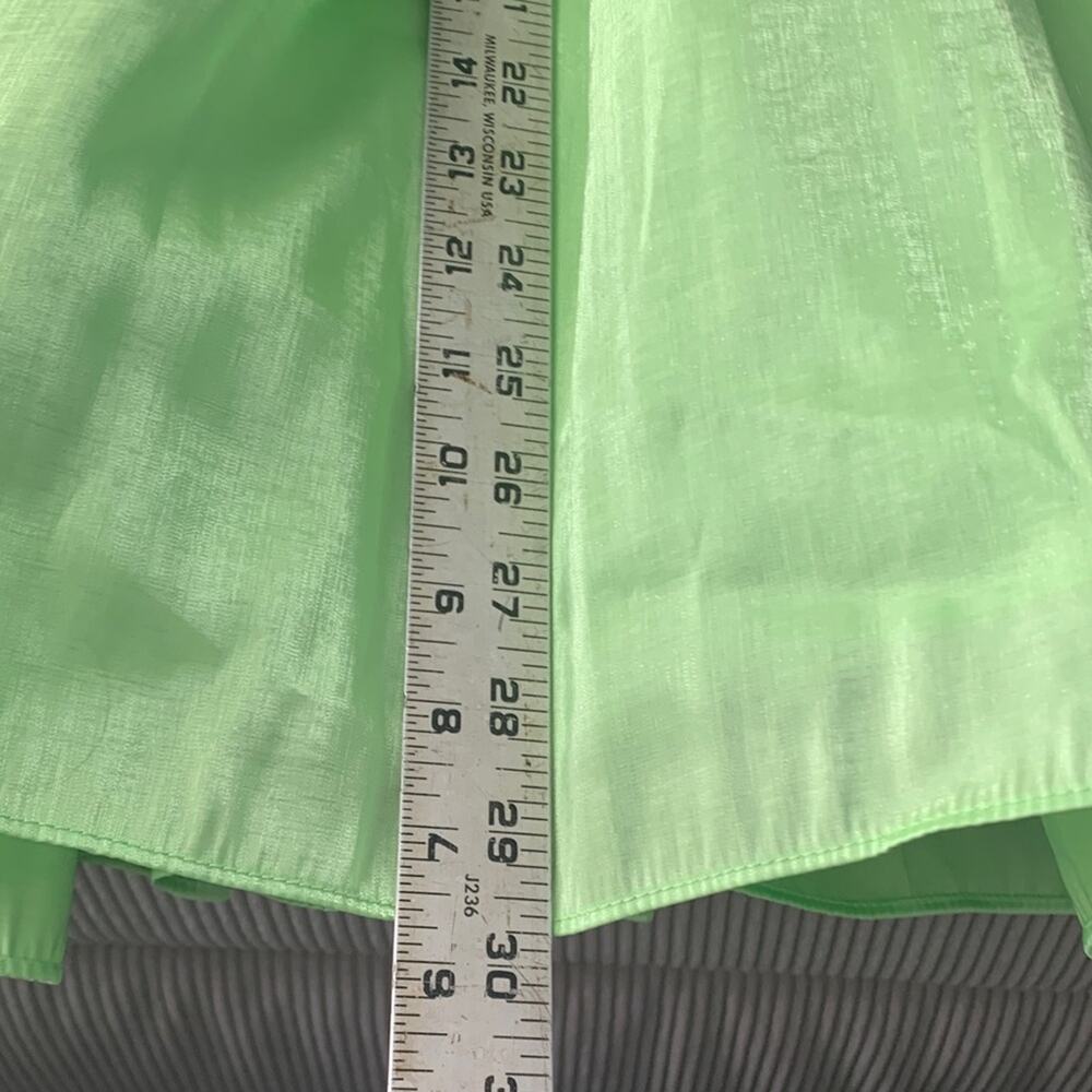 Selkie size medium Chic avocado Lime green Puff Sleeve Mini Dress cocktail party - Picture 8 of 11